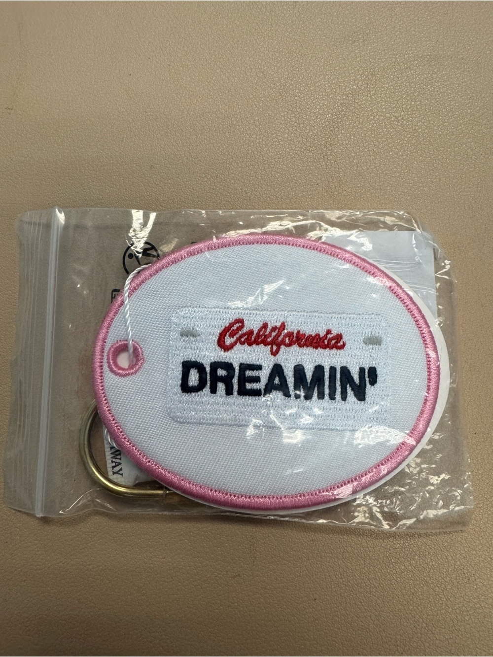 Abbode Pink California License Plate Keyring